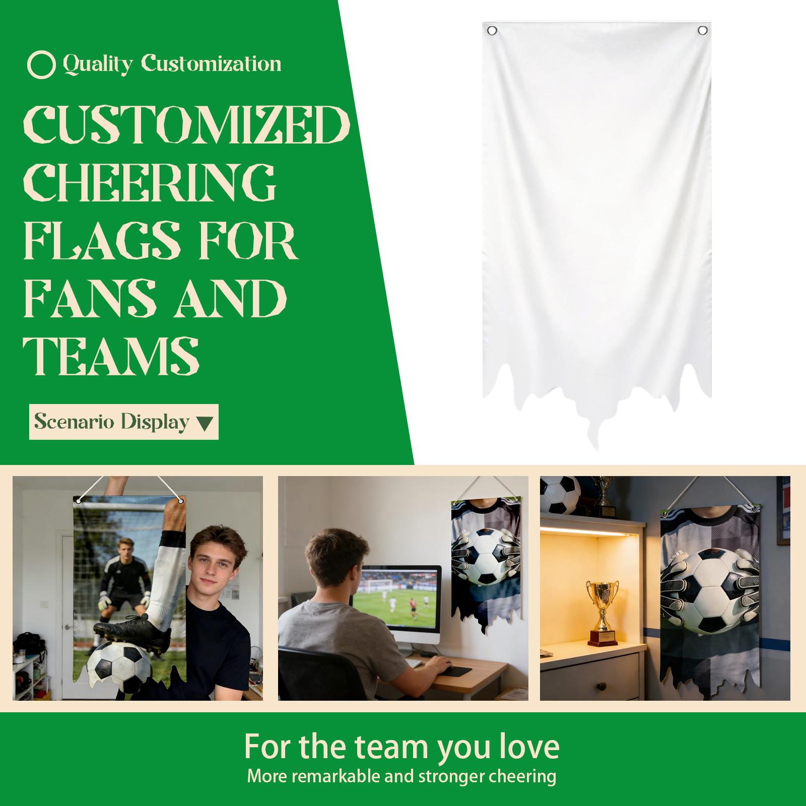 Personalized Custom Designed Retractable Flag For Fan Support. One Size