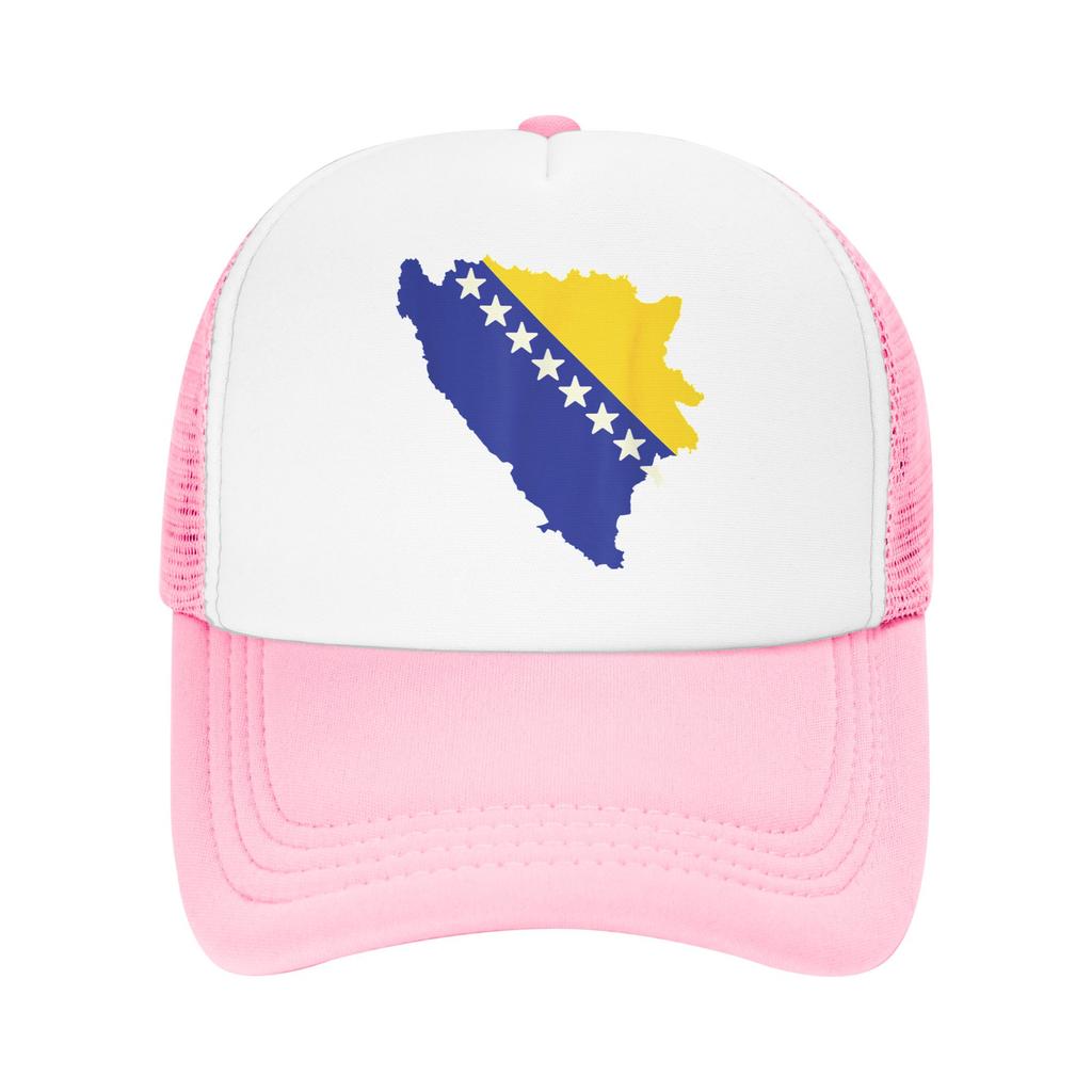 Bosnia and Herzegovina Flag Map Mesh Baseball Cap Adult Casual Trucker Hat Hat Adjustable Summer Trucker Cap