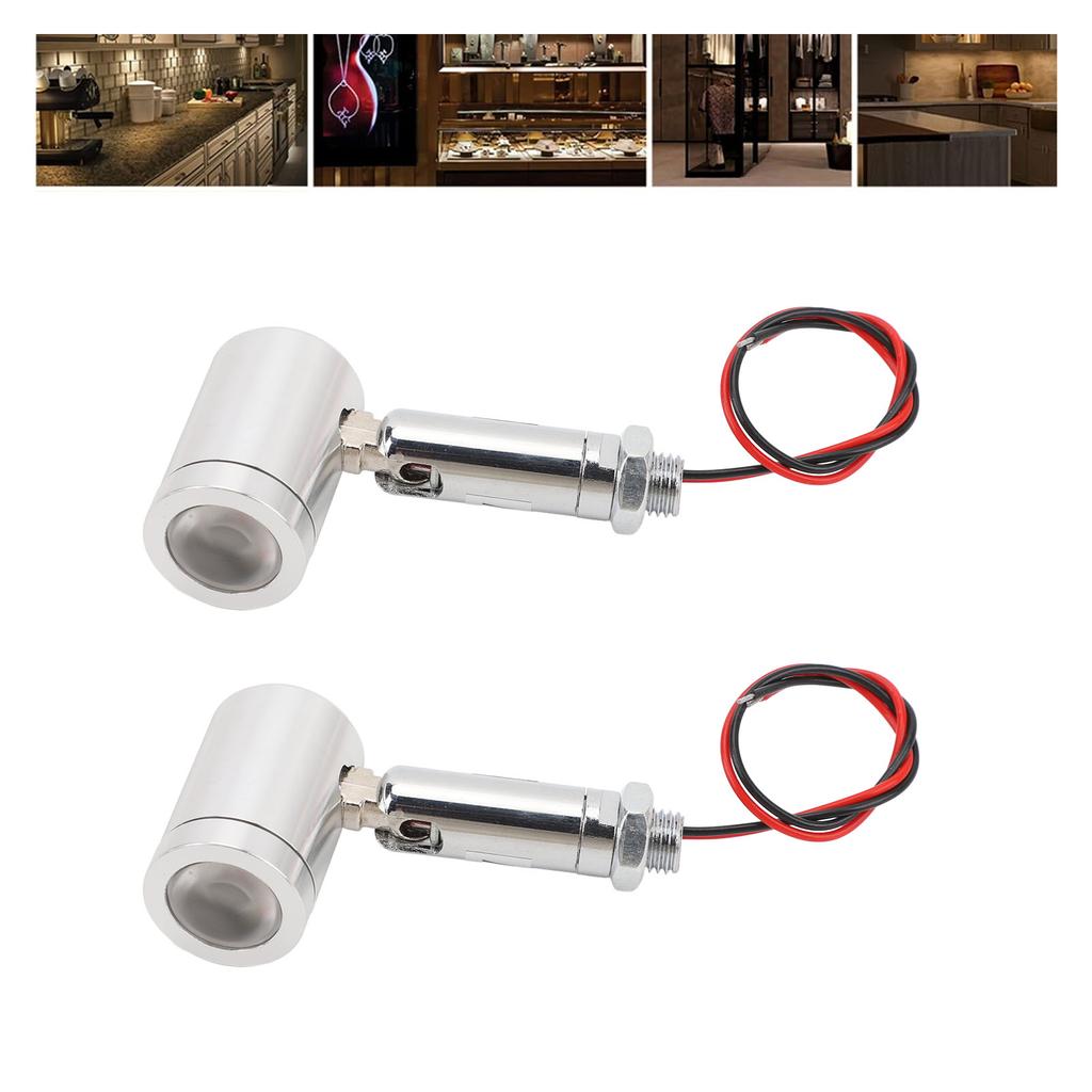 2 Pcs  LED Spotlight DC12V 1W 30° Angle Indoor Accent Up Lights Jewellery Showcase Spot Light Fo