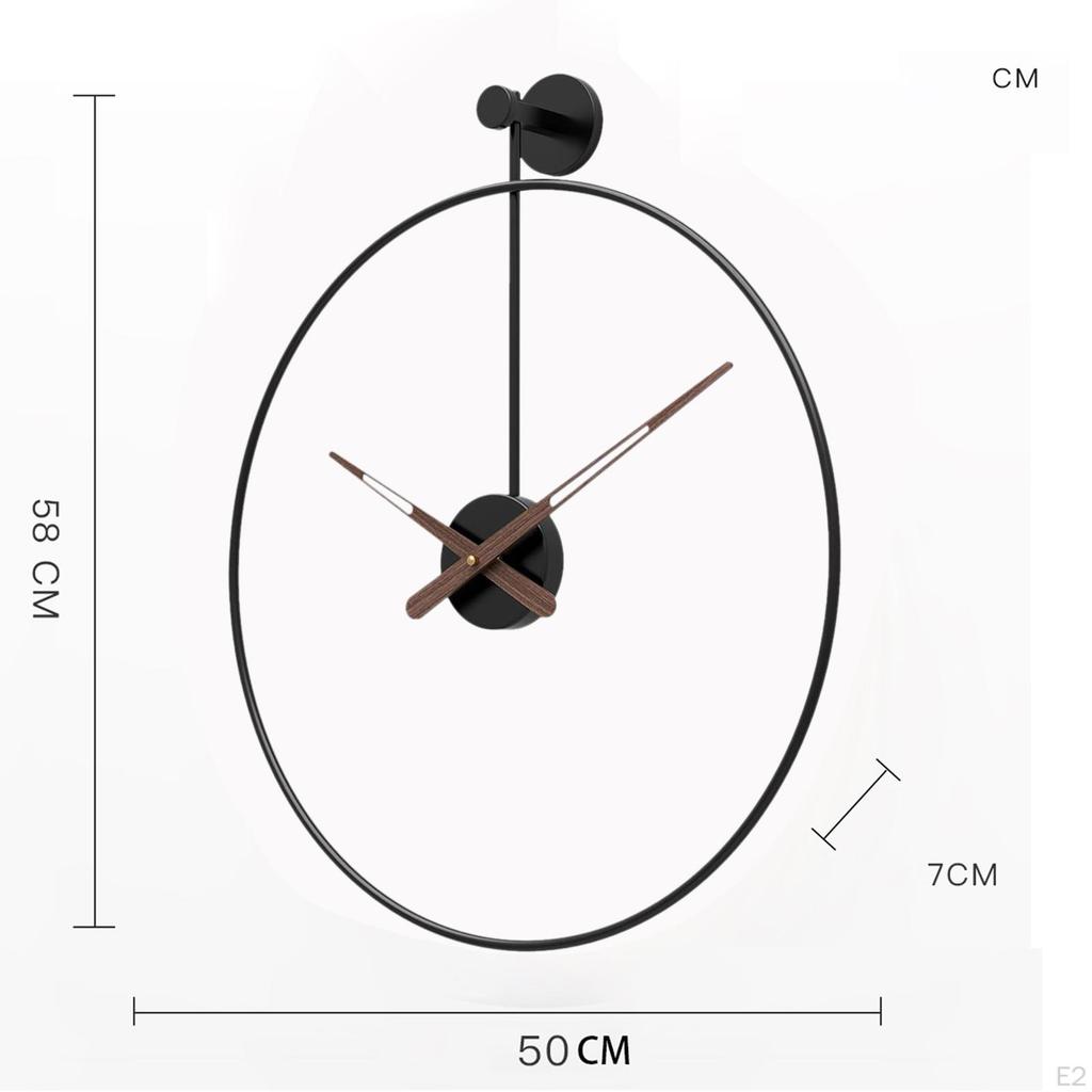 Clock Simple Mute Iron Single Decorative for Home Decor Restaurant Living Room Classroom Farmhouse