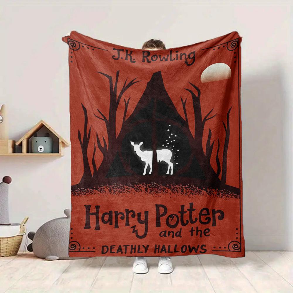 1pc Harry Potter Flannel Throw Blanket - HD Printed Lightweight Soft Warm All-Season Blanket for Sofa, Bed, Travel, Camping 038