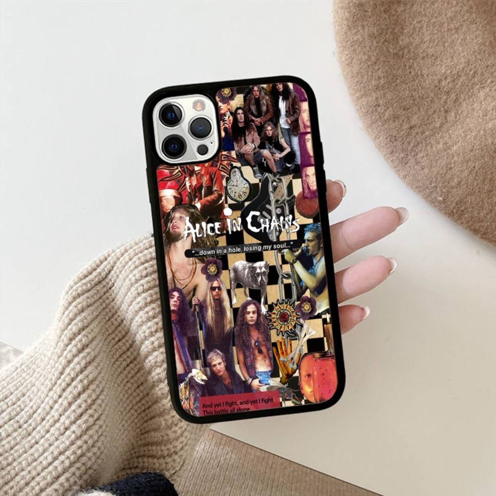 

Retro Band A-Alice In C-Chains For IPhone 17 16 15 14 13 Pro 12 11 Pro Max Hard PC+TPU Phone Cases Back Cover iPhone 11 pro