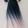 Women High Waist A-Line Mid-Length Gradient Mesh Tulle Skirt Fashion Spring Summer Half Skirt