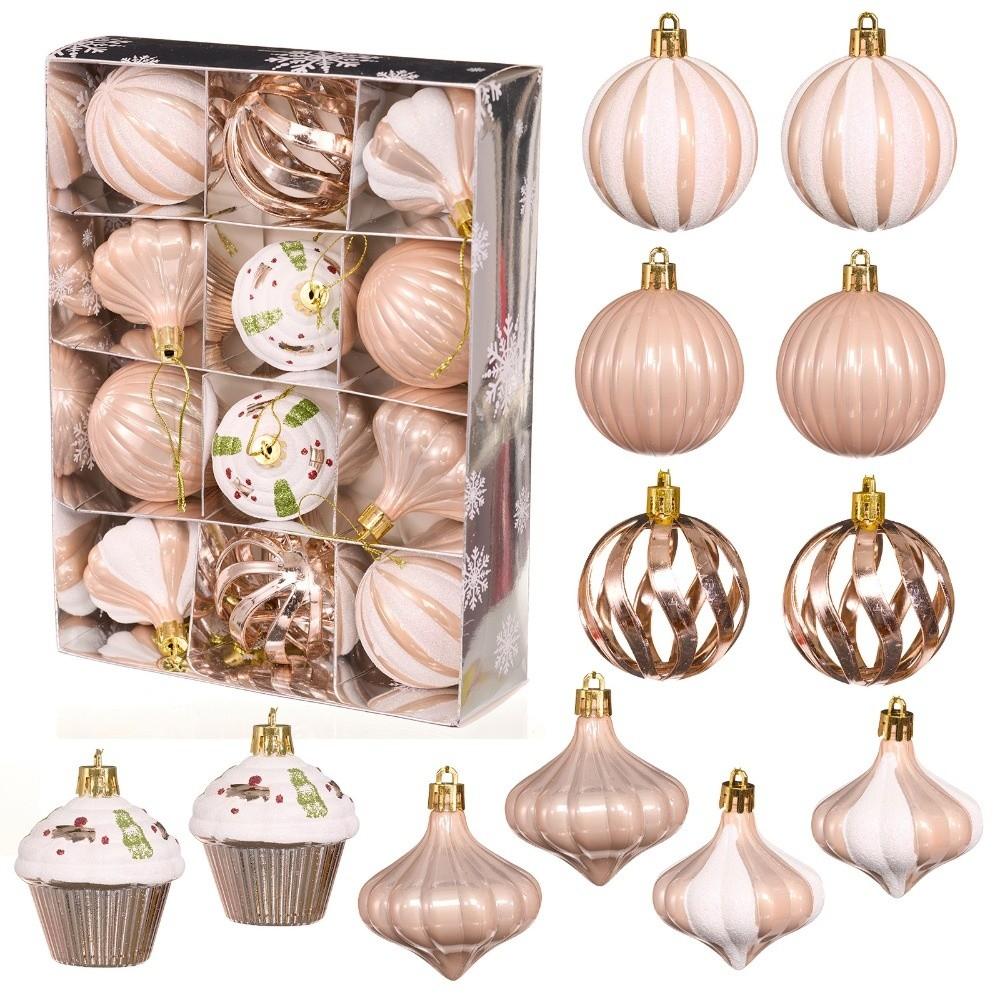 

12Pcs/Box Electroplated Painted Christmas Hanging Balls 6CM Christmas Ball Set Wedding Party шампанского