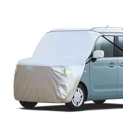 LINFEN Half Hood Windshield and Headlight Cover Light Cars Small Cover, Fleece-Lined (Waterproof/Light-Shielding/Insulated) Protection,