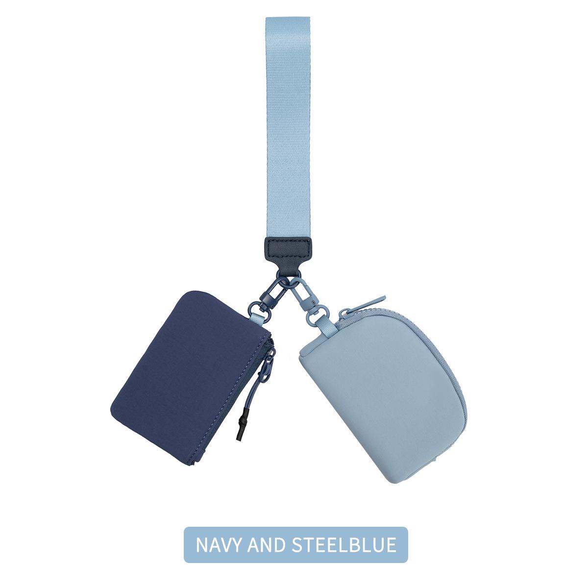 

Мини-кошелек с двумя ремешками на молнии, брелок для ключей, женский кошелек для монет, маленький, милый, для девочки-подростка