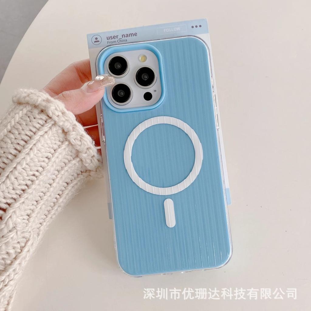 Applicable to iPhone11promax corrugated magnetic mobile phone case Apple 11 fashionable solid color two-in-one anti-drop sheath