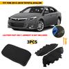 3PCS Black Leather Armrest Cover Set for Toyota Avalon 2013-2018 Skin for Center Console Lid & Front Door Panels Anti-Scratch