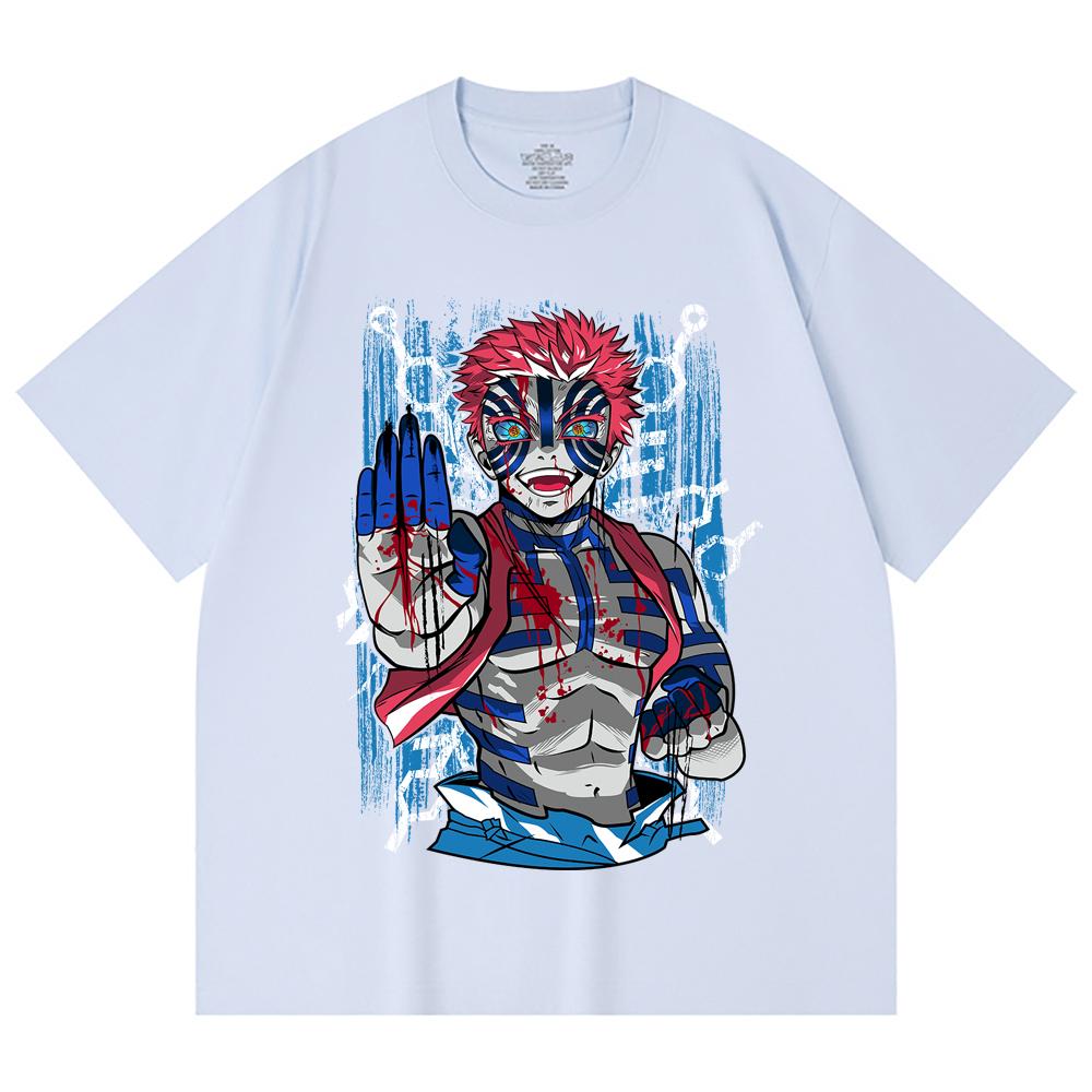 230 Gsm 100% Cotton Demon Slayer V79 Akaza Print Unisex Heavy Cotton T Shirt