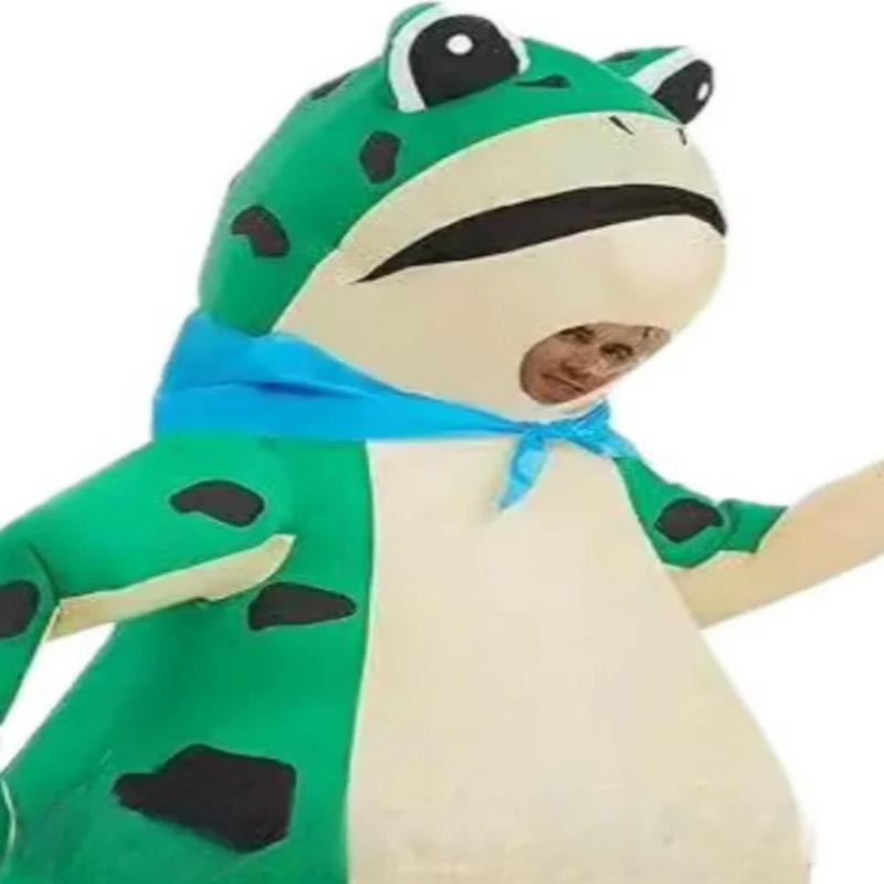 Inflatable Frog Costume Funny Full Body Blow Up Cosplay Costume Suit for Adult Halloween Party Costume for Adult Role Play