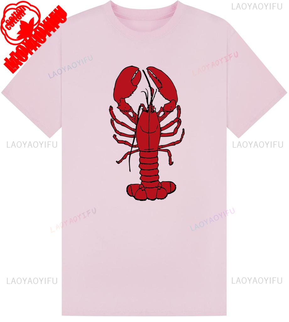 Lobster TShirt Graphic T Shirts Harajuku Streetwear Men Clothing Ropa Hombre Casual Style Regular Short Sleeve Cotton Tee Tops