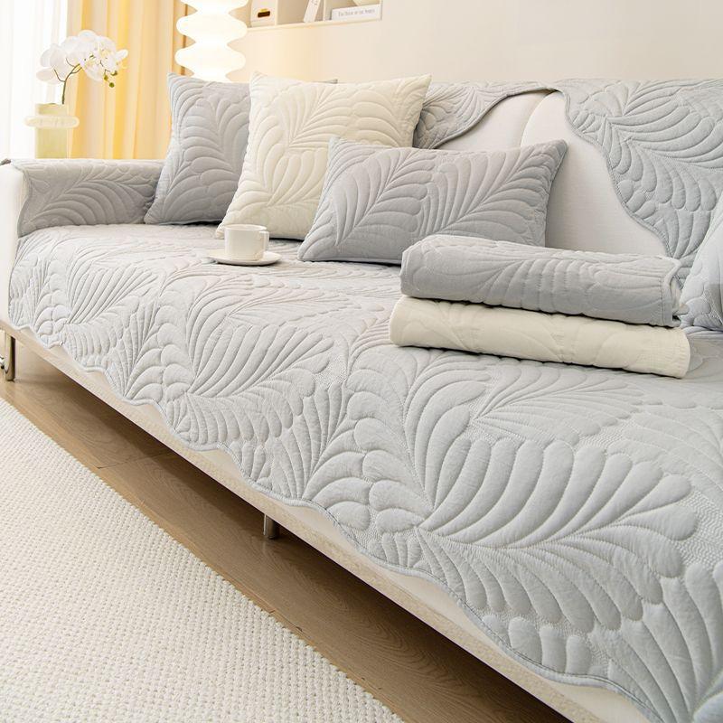 Modern Solid Color Sofa Cushion Slipcover, Non-Slip Couch Cover Protector for Combination Sofas