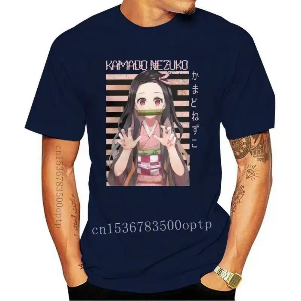 New Kamado Nezuko T Shirts Men Cotton Tshirts Demon Slayer Kimetsu No Yaiba Tanjirou Anime Manga Tee Shirt Fitness Shirt