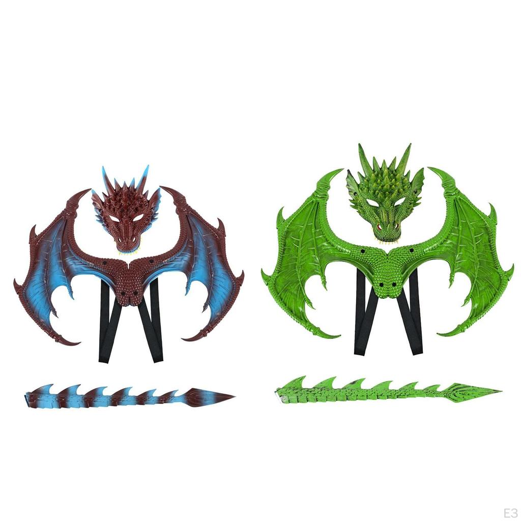 Children Dragon Wing Costume Dinosaur Tail Mask Set Kids Party Costumes Accessory