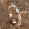 Fashion Bridal Oval Faux Opal Ring Women Luxury Exquisite Rose Gold Color Temperament Wedding Jewelry Accessories