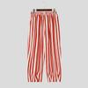 INCERUN Mens Striped Wide Leg Pants Casual Loose High Waist Streetwear Hip Hop Long Baggy Trousers