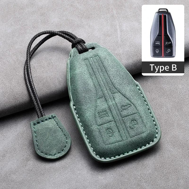 Leather Car Key Case Cover Holder Keychain Shell for FAW Hongqi HS5 H5 H6 H9 HS7 H7 L5 HS3 EH7 HQ9 LS7 EQM5 EHS9 S9 SHS7