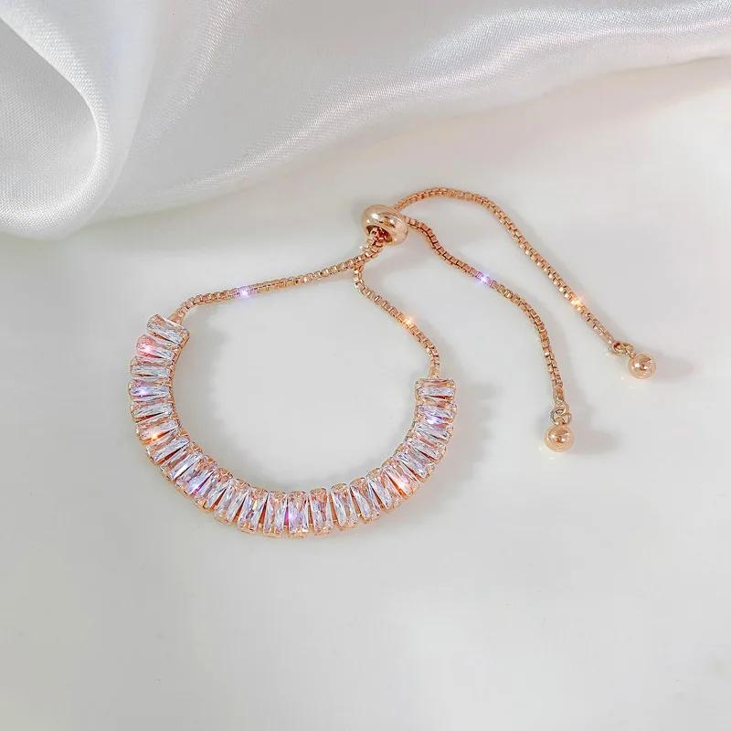 

Korea New Fashion Letter Star Pendant Bracelet Woman Simple Vintage Stainless Steel Bracelet Luxury Original Zircon Accessories розового золота