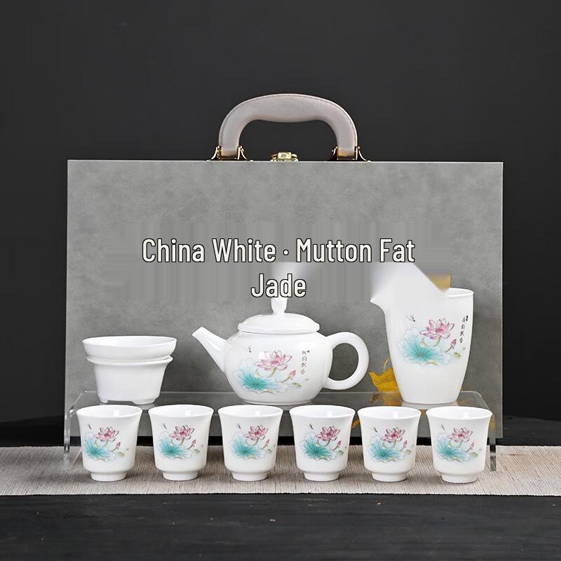 Fumaide Dehua White Porcelain Mutton-fat Jade Gongfu Tea Set