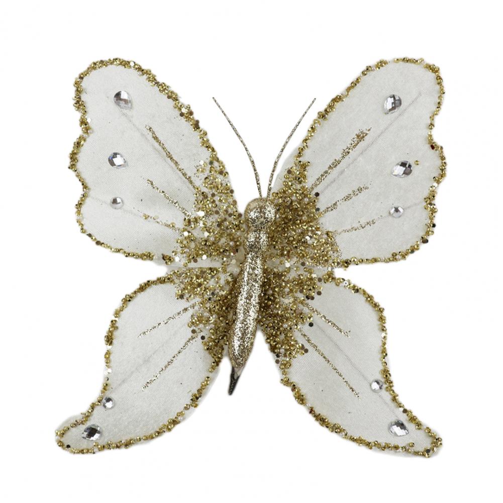 Glitter Butterfly Christmas Tree Ornaments Festive Atmosphere Creator Decorations Sparkling Butterfly for Holiday