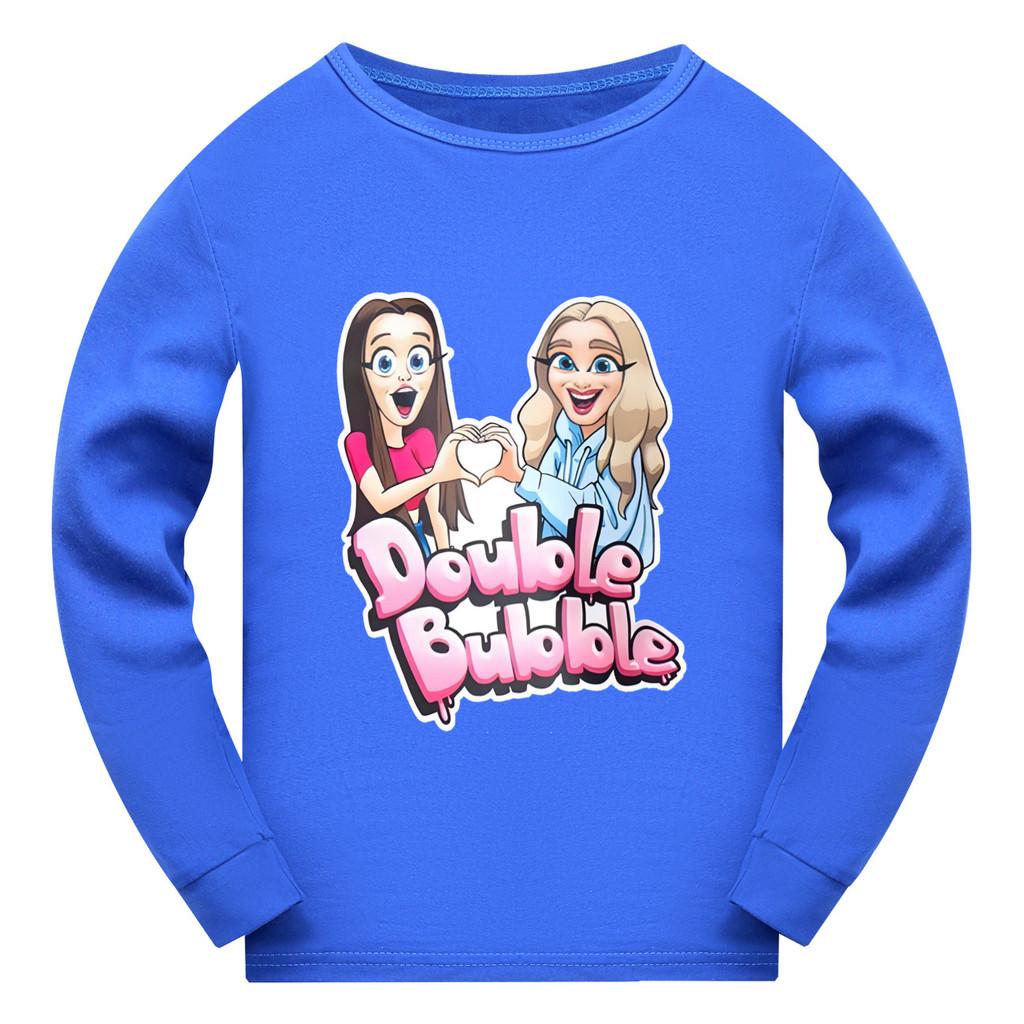 5634 Kinder Mädchen Langarm-T-Shirt mit doppeltem Blasenprint