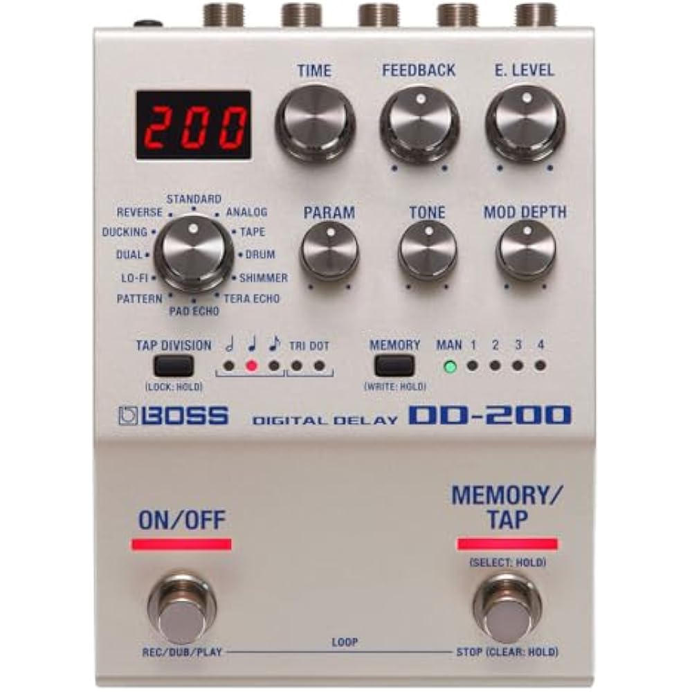 

BOSS DD-200 Digital Delay Compact Effector with 12 Delay Modes and Looper Functions Guitar/Bass