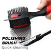 Extra Large Stainless Steel Golf Groove Cleaning Brush with Soft Rubber Handle