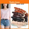 Womens Fine Pu Leather Belt With Metal Pin Buckle For Casual Outfits Commuting