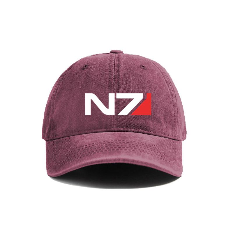 Mass Effect N7 Baseball Caps Distressed Hats Cap Unisex Women Retro Outdoor Summer Adjustable N7 Hats MZ-010