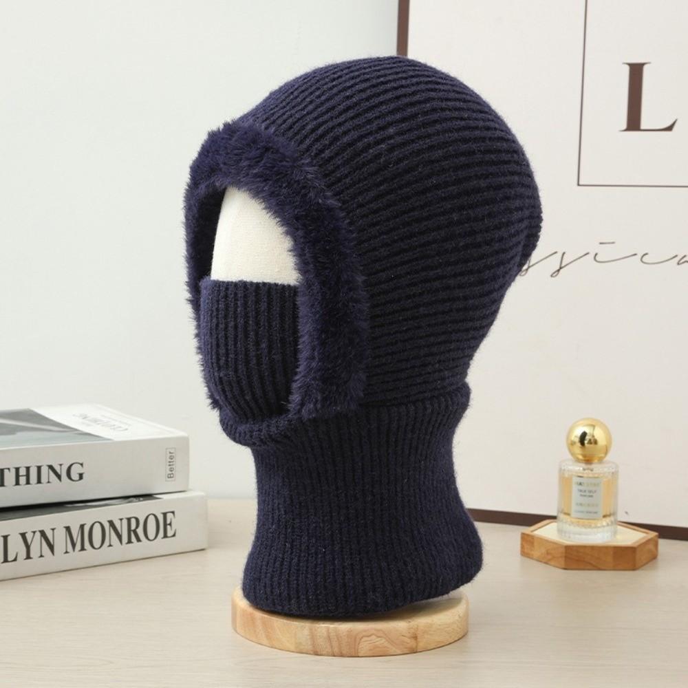 New Windproof Pullover Hat Keep Warm Cold Proof Face Mask Velvet Lined Cycling Hats Women/Men