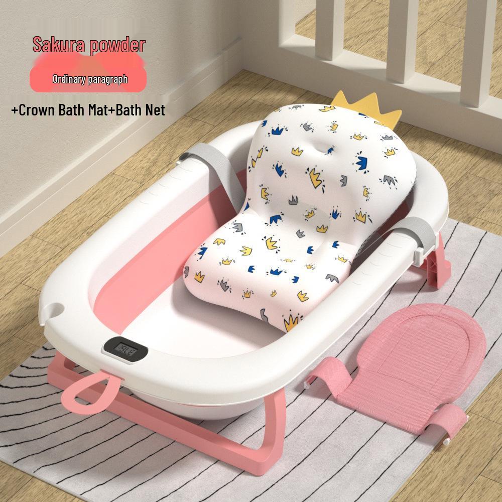 Foldable Baby Bathtub - Large, Sit or Lie for Kids, Newborn Bath Essentials for Home Use