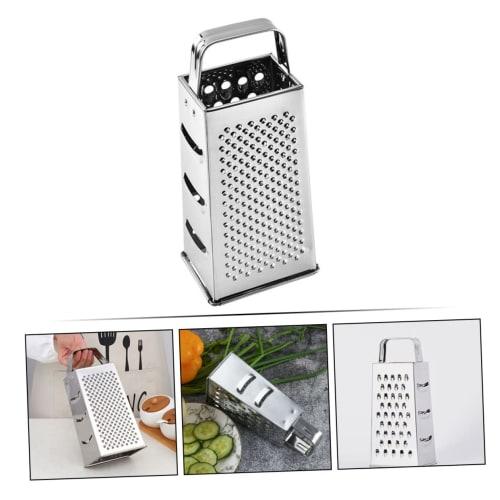 COLLBATH Multifunctional Grater/Slicer, 4-Sided Box Grater, Stainless Steel Cheese Grater, Vegetable Chopper, Handheld Kitchen Utensil for Vegetable C