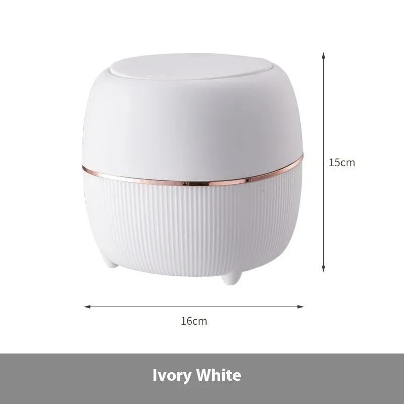 

Mini Creative Desktop Trash Desk Light Luxury Pop-up Lid Storage Bucket kitchen bedroom make up desktop Rubbish Storage Bucke білий