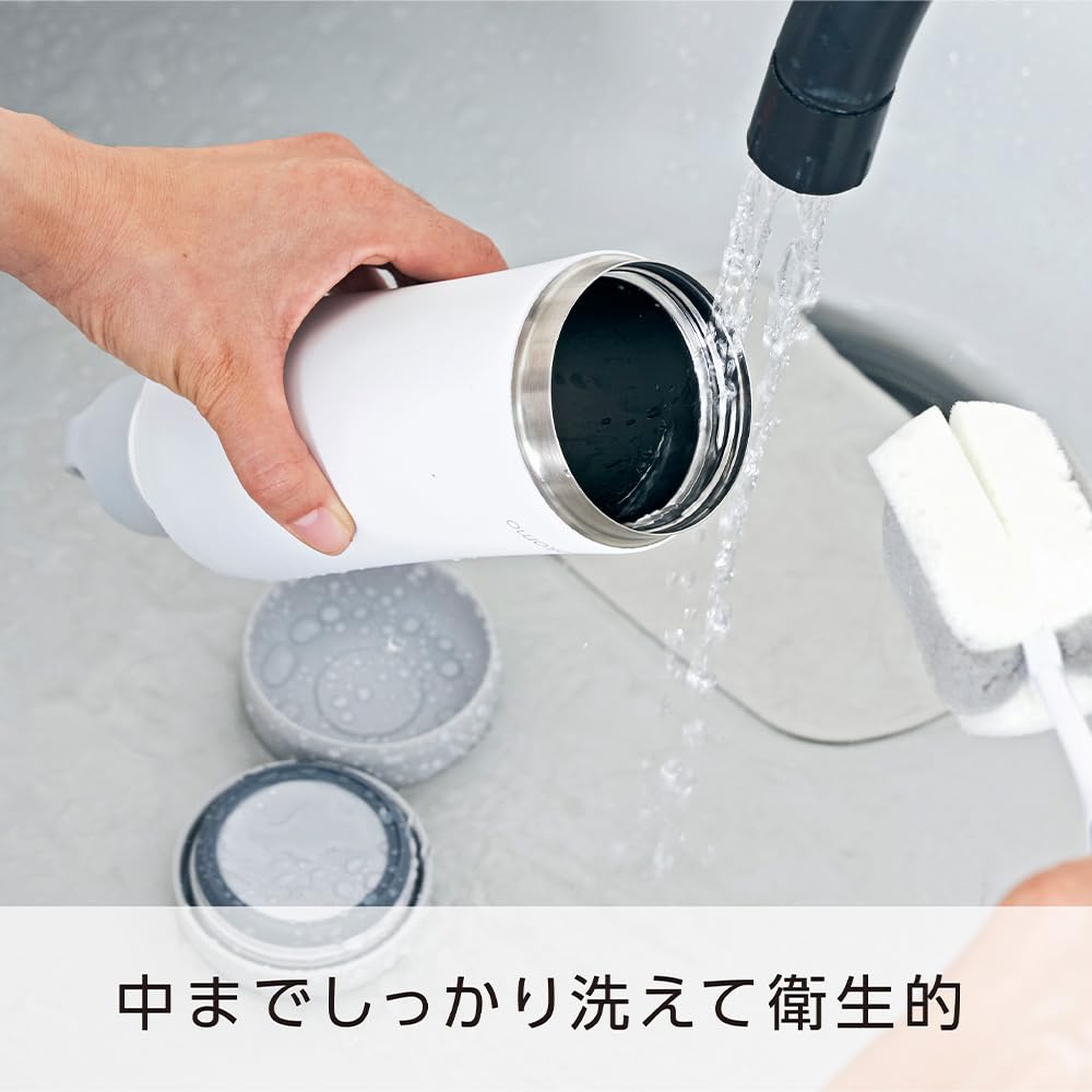Doshisha Water Bottle Stainless Steel Bottle Vacuum Insulated Thermos Easy to Wash Blue sokomo [Washable Bottle] 1.0L Heat/Cold