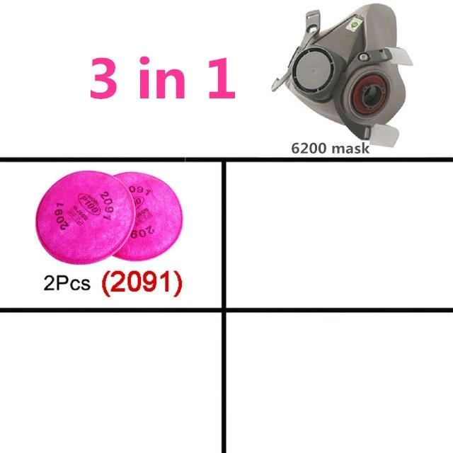 

6200 Тип Химическая Промышленная Половина Лица Окраска Распыление Пестицидов Респиратор Фильтр Пылезащитная Маска Костюм Безопасность Работа