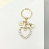 Pearl Camellia Heart Keyring Pendant