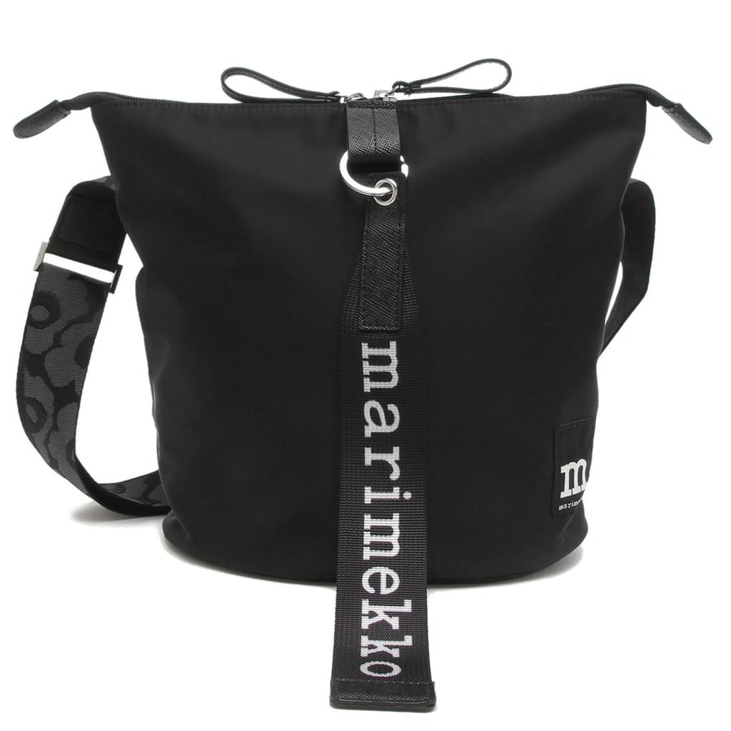 Marimekko Carryall Shoulder Floral 091923 009 Bag, Print, Black, Women's, [Item]