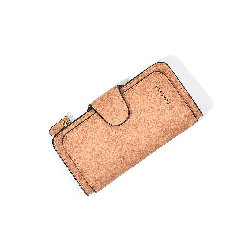 Women S Wallet, Long Retro Matte Buckle, Thin Multi-Card Change Bag, Multi-Function And Large-Capacity Clutch. коричневый