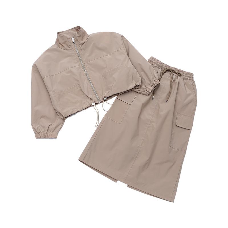 Fashion Zipper Coats+Pants 2Pcs Outfits Kids Tracksuit 6 8 10 12 14 Year Girls Spring and Autumn Korean Style Suit Skirt