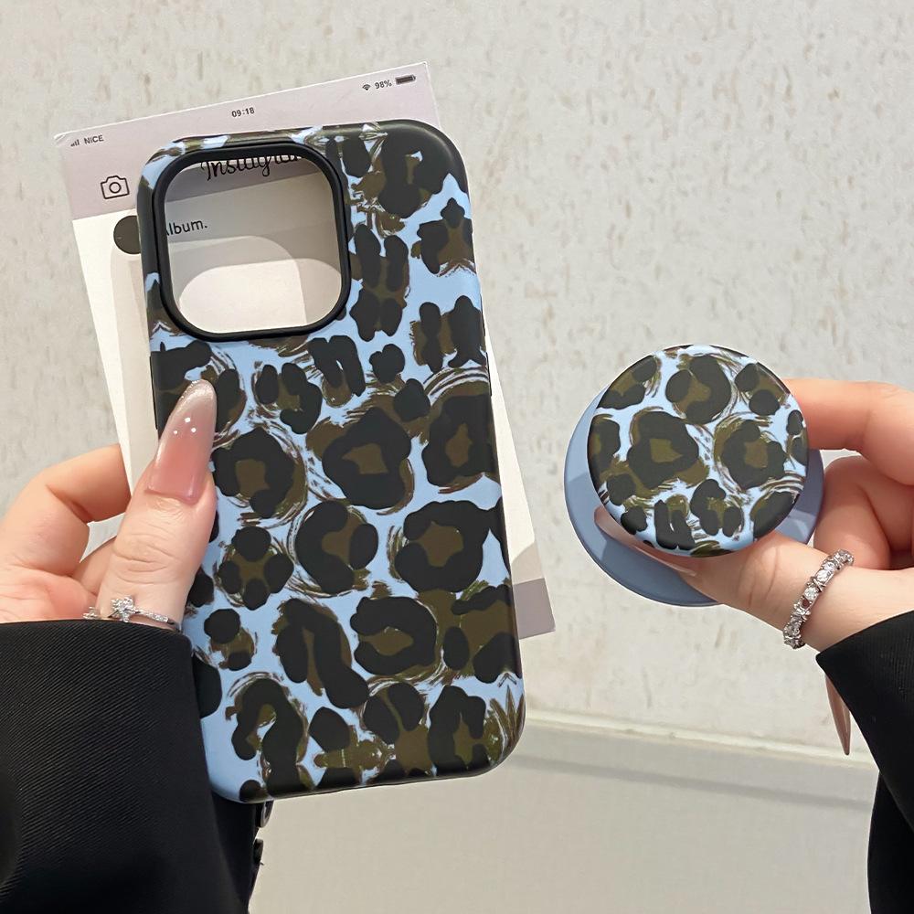 Applicable To Apple 16/17Promax Leopard Print Magnetic Mobile Phone Case iPhone14/15 Film Two-in-one Anti-drop