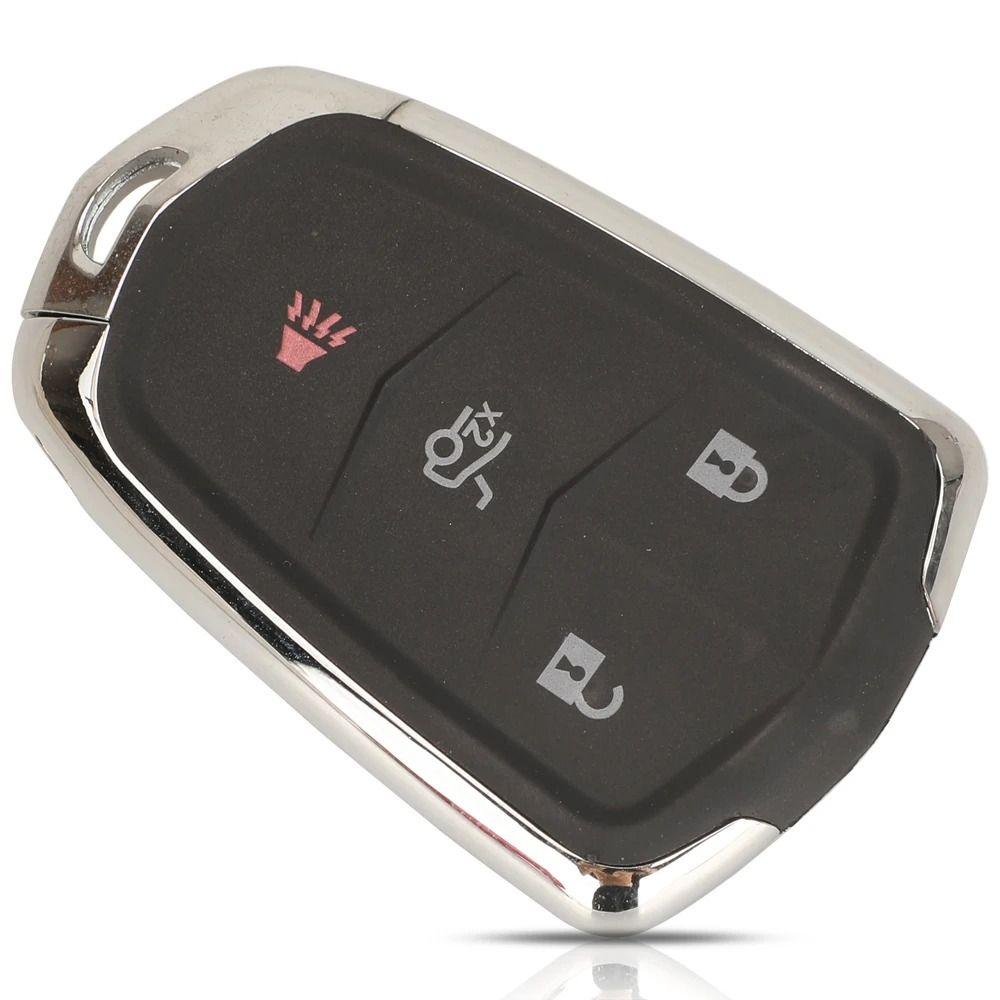 HIBEYO Custodia In Pelle Per Chiave Cadillac – Adatta Per ATS, XT5, XTS, SRX, Escalade – Portachiavi Con 4 Tasti, Blu, Pelle Di Cavallo - 5