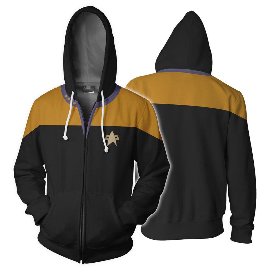 Толстовка на молнии с капюшоном Star Trek 3D-печать L