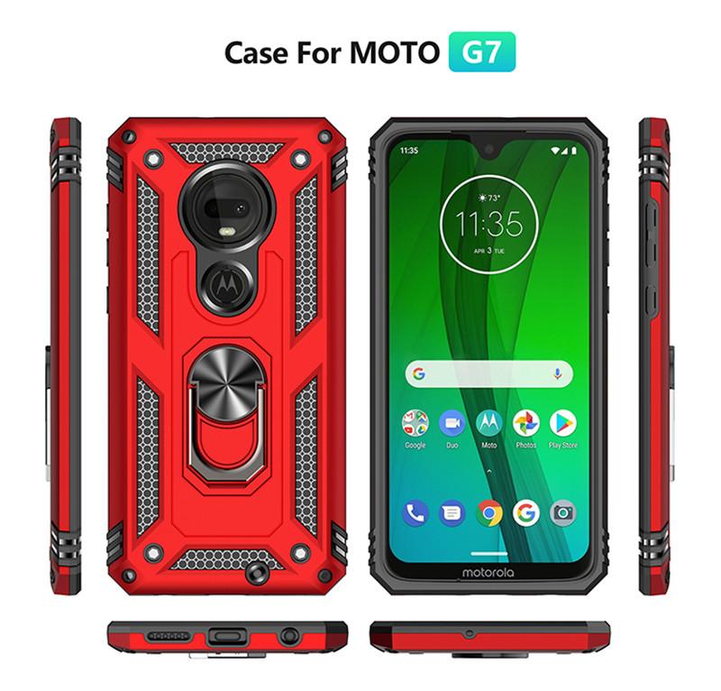 For Motorola Moto G6 G7 Plus G8 Power Lite G9 Play Case Magnetic Ring Holder Cover for Moto E5 E6 E6S E6i E7 Power 2021 Cases