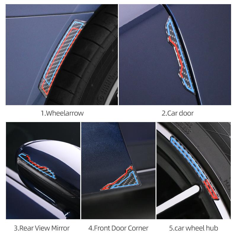 For BMW E90 E60 F10 F30 F20 G30 E92 G20 E91 F11 F31 E61 F36 X1 X3 X5 Carbon Fiber 4pcs Car Door Anti-Collision Protector Sticker