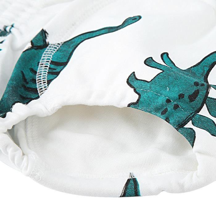 Surcouche culotte Motif de dinosaure de bande dessinée Pantalon de formation en coton pour bébé Sous-vêtements imperméables (80) AIZ