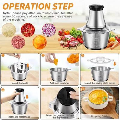 Electrical Food Chopper Stainless Steel 2L Food Processor Kitchen EU/US Plug Meat Grinder Blender Appliances For Home