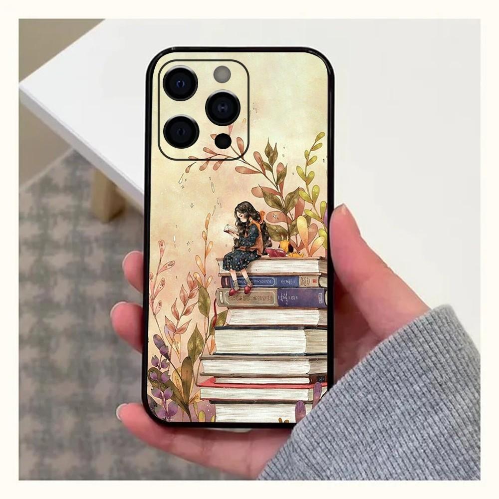 

Library Books card Phone Case For Apple iPhone 15,14,13,12,11,Pro,X,XS,Max,XR,Plus,Mini Soft Black Cover iPhone12