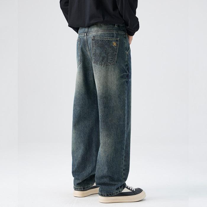 

Джинсы Scimitar High Street Мужские Весенние Свободные Повседневные Штаны Старые Широкие Широкие Штанины 38