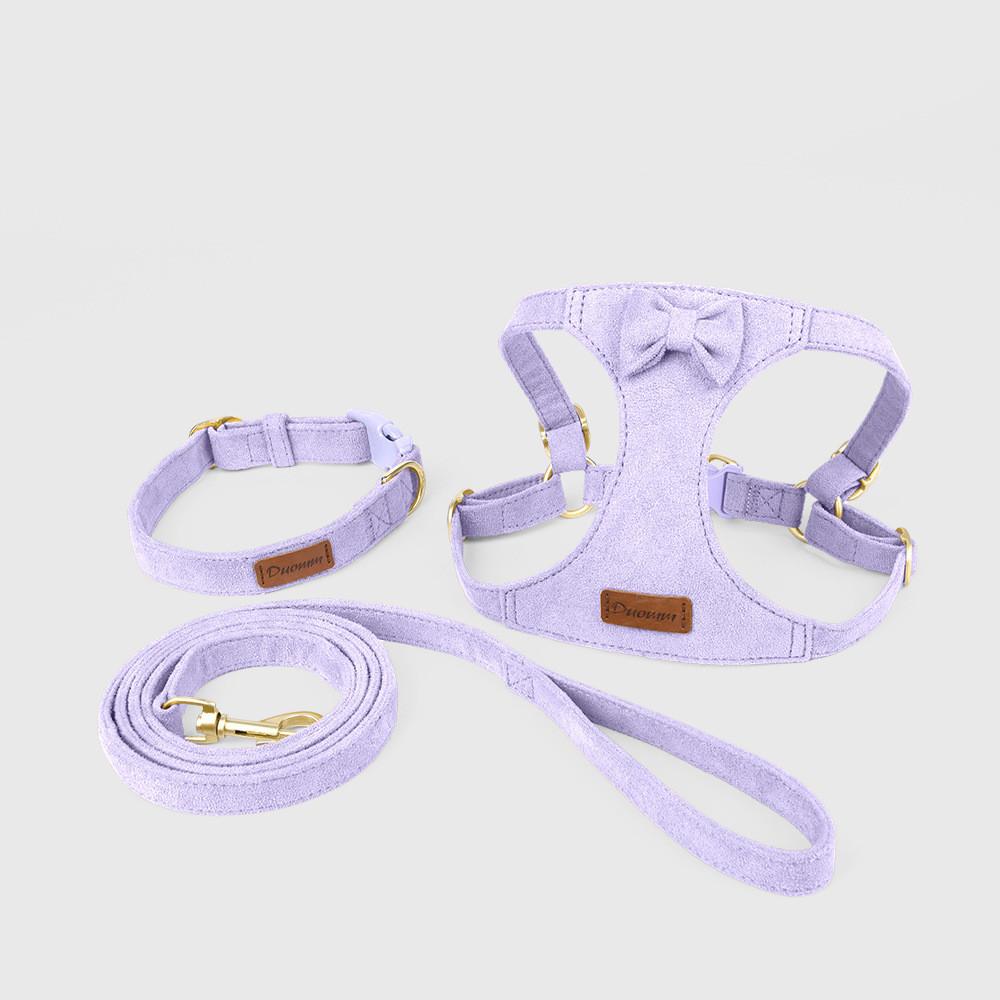 Classic Pet Harness And Leash Set For Small Dogs With Comfortable Fleece Material