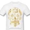 2023 New Men's 100% Cotton Hip Hop Fashion Leisure Fun Gold Skull Print Pattern High Quality Comfortable Street Fitness